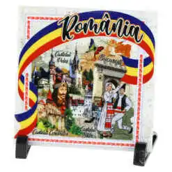 Placa decorativa "Romania", Castele 15x15 CM