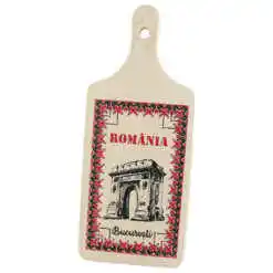 Tocator decorativ "Romania/Bucuresti" 12x28 CM