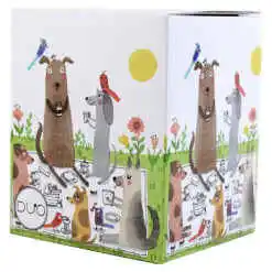 Alternative view of Cana portelan cu infuzor metalic si capac 360 ml "Dogs World, Picnic", in cutie decorativa