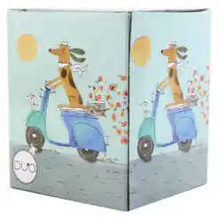 Alternative view of Cana portelan cu infuzor metalic si capac 360 ml "Dogs World, On Scooter", in cutie decorativa