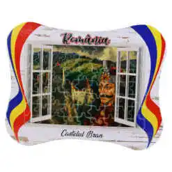 Puzzle in rama "Romania/Castelul Bran", 24x19 CM