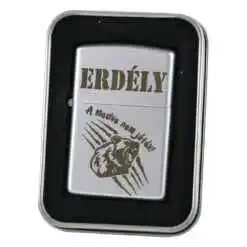 Bricheta metalica "Erdely - A medve nem jatek!", 3x5 CM, argintiu