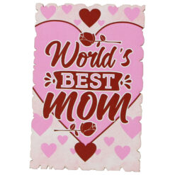 Magnet frigider din lemn "World's best Mom" 6x9 CM