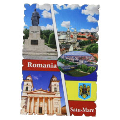 Magnet frigider din lemn "Romania" 6x9 CM, Satu-Mare, colaj