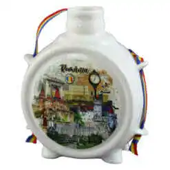 Plosca decorativa "Romania" 9 CM, Cladiri faimoase