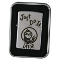 Bricheta metalica "Just do it...Later", 3.5x5.5 CM, Argintiu