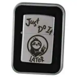 Bricheta metalica "Just do it...Later", 3.5x5.5 CM, Argintiu
