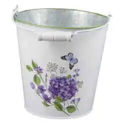 Galeata din metal 16x15 CM, Hortensie