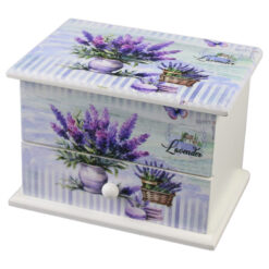Cutie bijuterii muzicala, din lemn 13x9x9 cm, Lavender