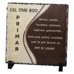 Placa ardezie "Cel mai bun Primar..." 19x19 CM
