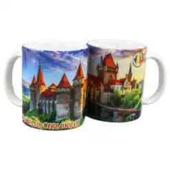 Cana ceramica "Castelul Corvinilor/Romania", 330 ml