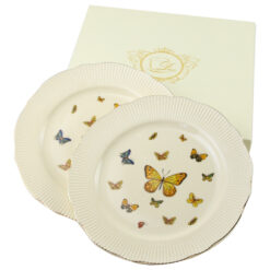 Set 2 farfurii desert 20.5 CM, din portelan "Butterflies", in cutie decorativa