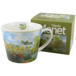 Cana portelan 600 ml, "The Garden at Argenteuil" de Claude Monet, in cutie decorativa