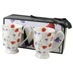 Set 2 cani din portelan "Angela", 340 ml, in cutie decorativa