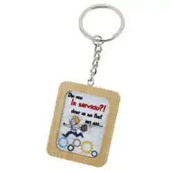 Breloc din bambus "Din nou la serviciu?!...", 4x5 CM