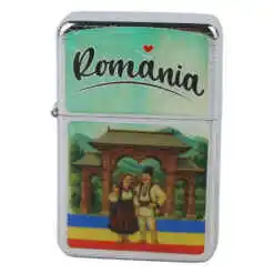 Bricheta metalica "Romania", Poarta traditionala, 4x6 CM