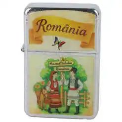 Bricheta metalica "Romania", Muzeul Satului, 4x6 CM