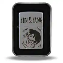 Bricheta metalica "Yin-Yang", pisici, 3x5 CM