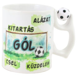 Cana ceramica "Alazat, Kitartas", 330 ml, cu minge fotbal