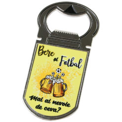 Desfacator sticle cu magnet "Bere si Fotbal...", 4x9 CM