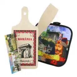 Set ustensile bucatarie cu magnet frigider "Romania/Bucuresti", 4 piese