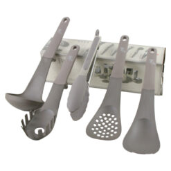 Set 5 ustensile pentru bucatarie din plastic, Taupe, Berlinger Haus