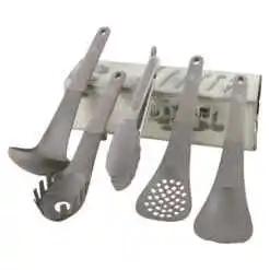 Set 5 ustensile pentru bucatarie din plastic, Taupe, Berlinger Haus