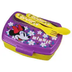 Cutie sandwich cu tacamuri, din plastic, Minnie Mouse, 17x14 CM