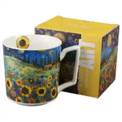 Cana din portelan 450 ml, "Sunflower Field" in cutie decorativa, Modern Art