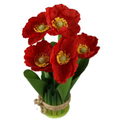 Aranjament decorativ cu flori de maci artificiale 25 cm