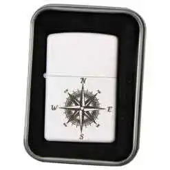 Bricheta metalica Busola, 3.5x5.5 CM, alb