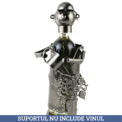 Suport sticla de vin, din metal, Gradinar, 14x33 CM