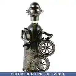 Suport sticla de vin, din metal, Mecanic auto, 15x33 CM
