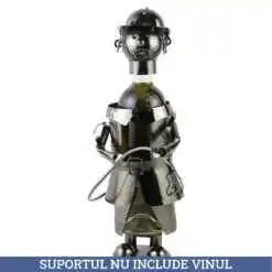 Suport sticla de vin, din metal, Pompier, 15x38 CM