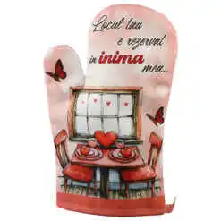 Manusa de bucatarie "Locul tau e rezervat in inima mea..", 17x26 cm