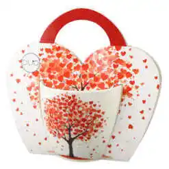 Alternative view of Cana portelan 460 ml, Copac cu inimioare, in ambalaj decorativ