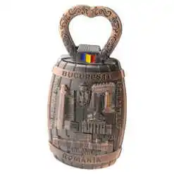 Alternative view of Magnet de frigider metalic cu deschizator de sticle 5 x 9.5 cm, Romania/Bucuresti