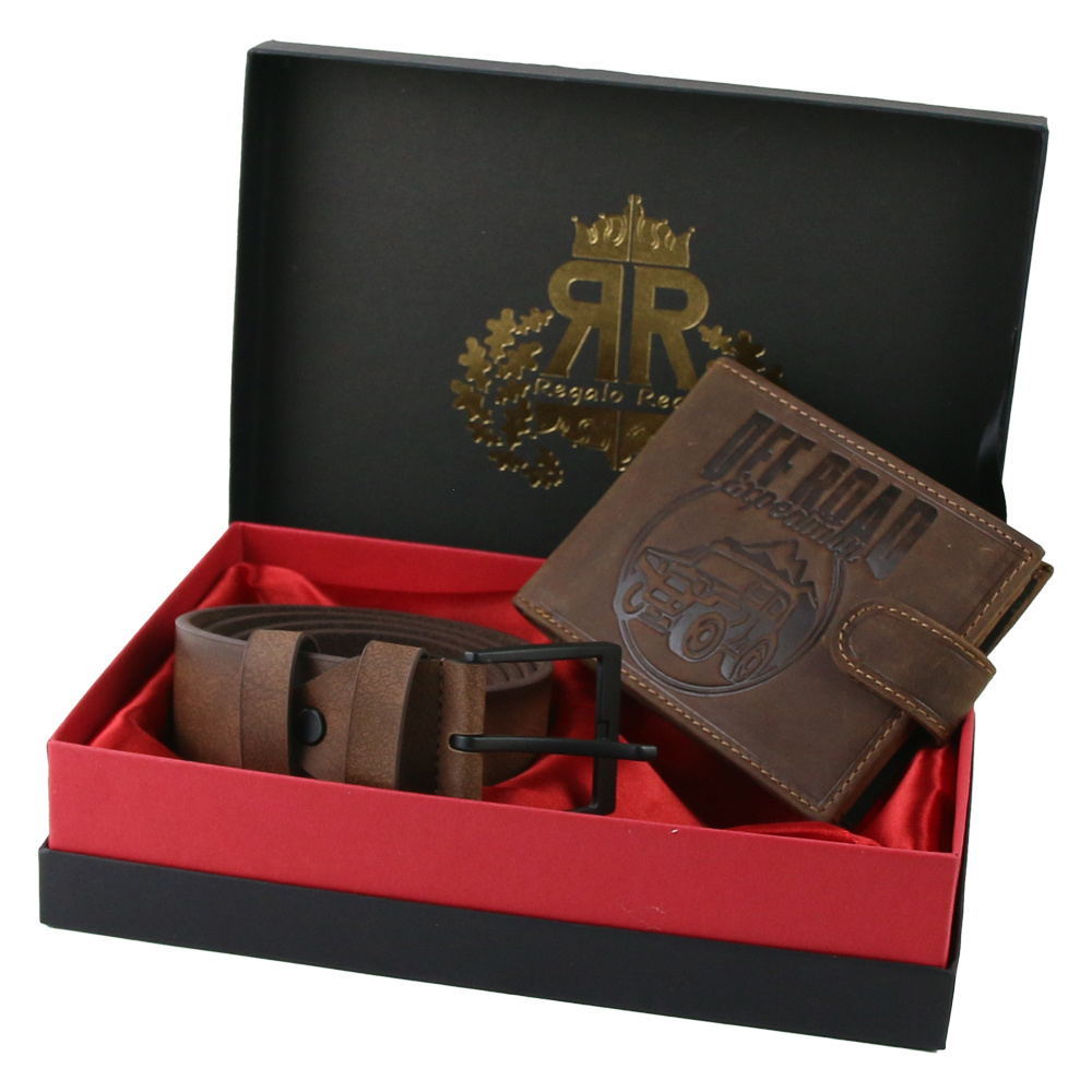 Set cadou din piele Portofel cu curea, Off Road, Regalo Reale - imagine 2