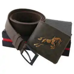 Set cadou din piele Portofel cu curea, Cal/Cerb, Regalo Reale
