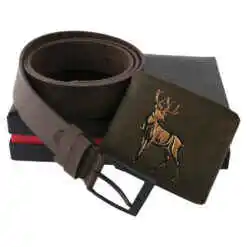 Alternative view of Set cadou din piele Portofel cu curea, Cal/Cerb, Regalo Reale