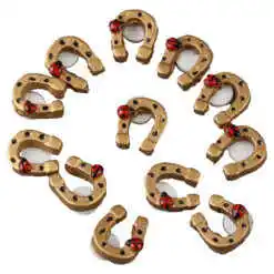 Set 12 potcoave noroc 1.5 cm, din rasina, cu autoadeziv