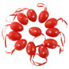 Set 12 oua din plastic 3x4 cm, rosii cu buline