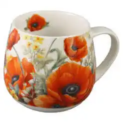Alternative view of Cana din portelan 430 ml, "Poppies", in cutie decorativa