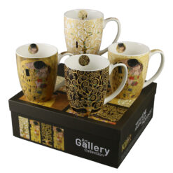 Set 4 cani din portelan 360 ml, "Art Gallery" de Gustav Klimt