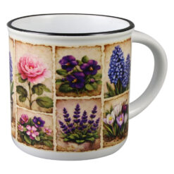 Cana ceramica vintage 280 ml, Flori