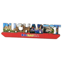 Magnet frigider din lemn "Bucharest" 12.5x3 cm