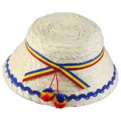 Palarie osan din paie cu banda tricolora 15 CM