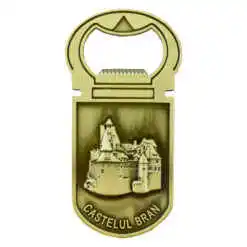 Magnet de frigider din metal cu desfacator de sticle 9 CM, Castelul Bran