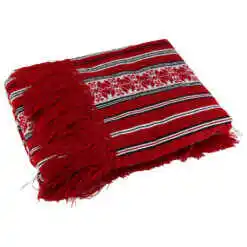 Fata de masa artizanala traditionala 140x110 CM Rosu/Alb