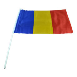 Set 12 steag tricolor Romania 45x30 CM, cu bat